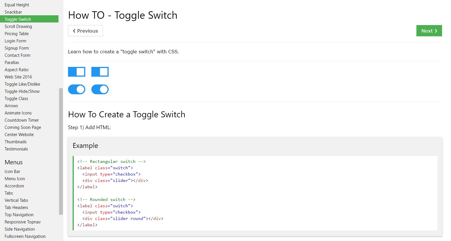 The best way to  provide Toggle Switch