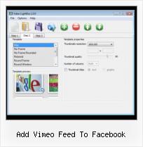 HTML Center Video add vimeo feed to facebook