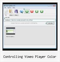 Embed Private Myspace Video controlling vimeo player color