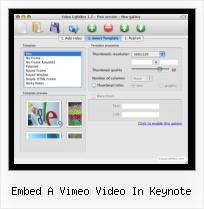 HTML Upload Video embed a vimeo video in keynote
