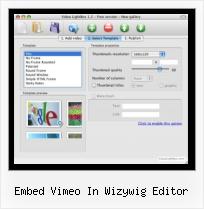 jQuery Video Player embed vimeo in wizywig editor