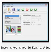 Javascript Video Audio embed vimeo video in ebay listing
