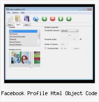Embedding Myspace Video in HTML facebook profile html object code