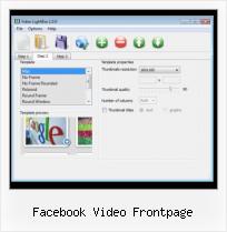 Add FLV to HTML facebook video frontpage
