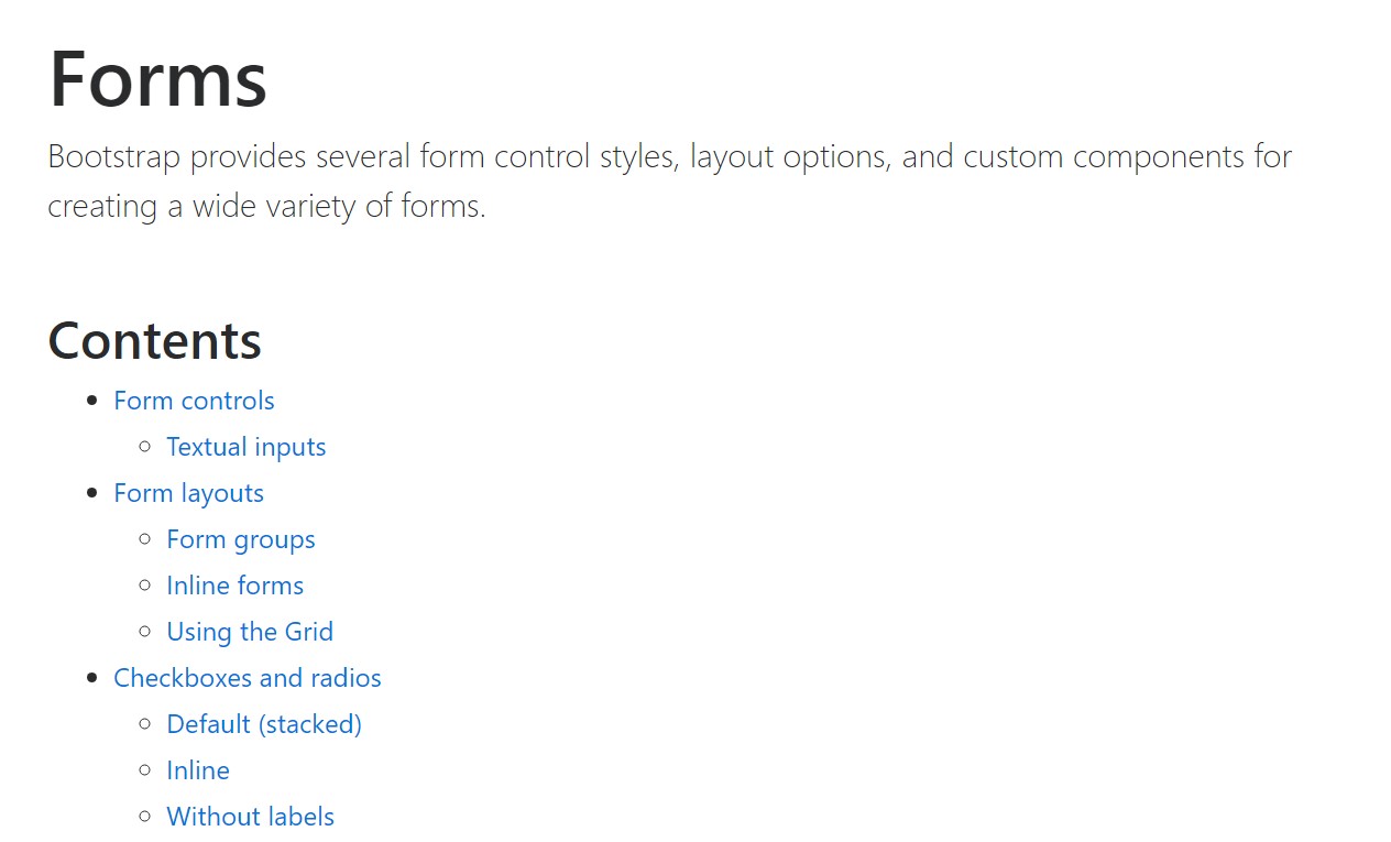  Application of the label  within in Bootstrap Forms:  main  documents