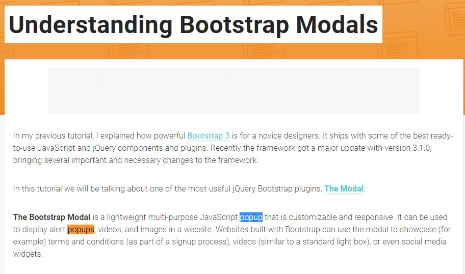  One more useful  content  concerning Bootstrap Modal Popup