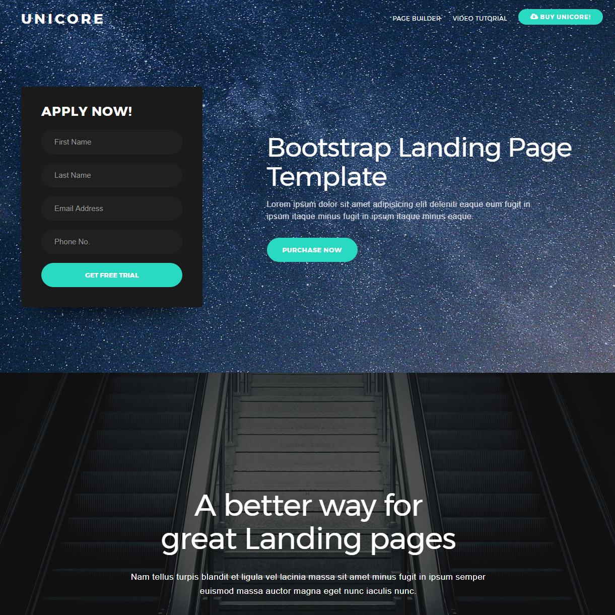 Free Download Bootstrap One Page Templates