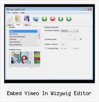 SWFobject Drupal embed vimeo in wizywig editor