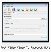 FLV Player Embed Code post video vimeo to facebook note